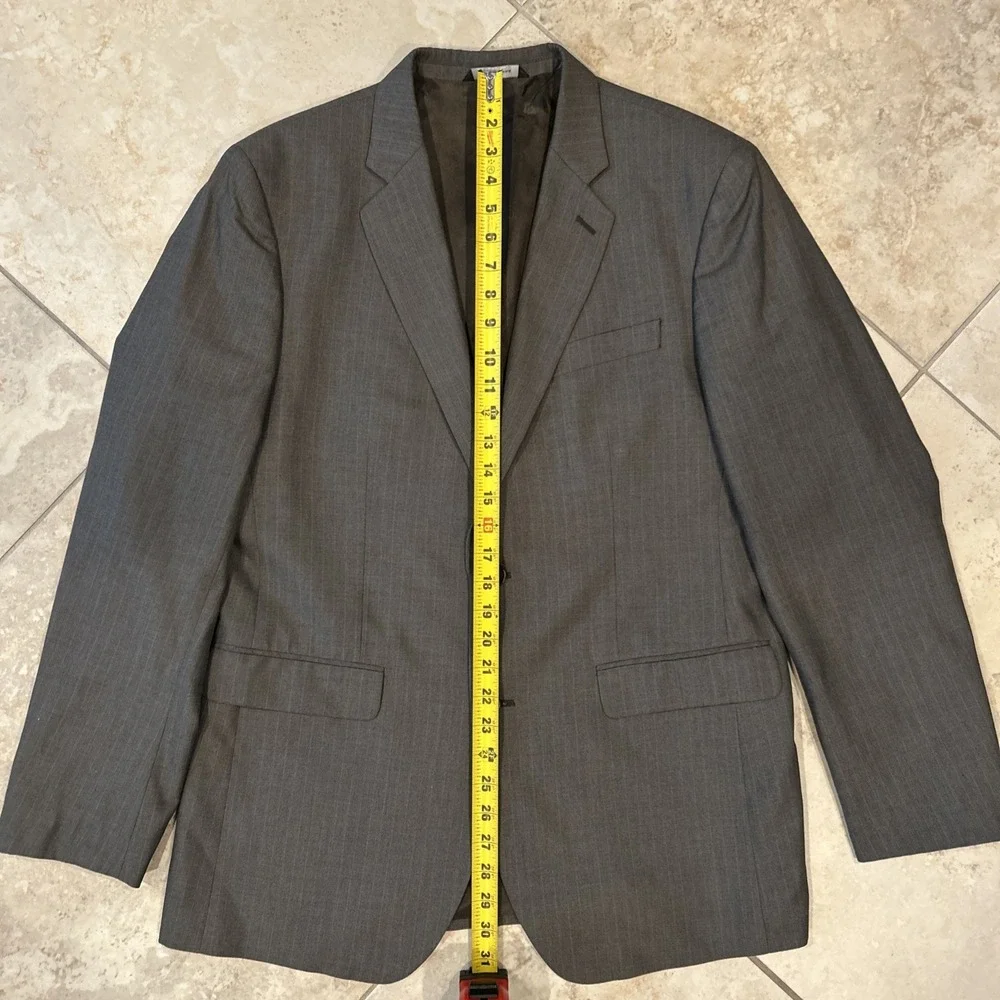 Banana Republic Blazer Mens 42R Grey Classic Fit Pinstripe Suit Jacket Formal